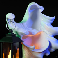Lantern Ghost Statue 3D Light Up Spirit Sculpture for Home Decor Closeup