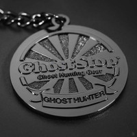 GhostStop Metal Ghost Hunter Keychain Metal Stamped
