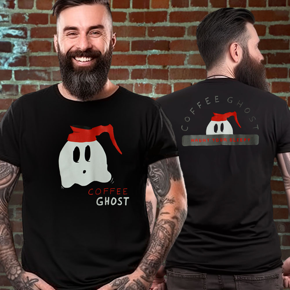 Coffee Ghost Shirt front and back